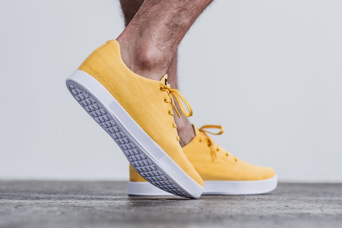 Nobull Canvas Men's Trainers Yellow | Australia (RB5301)